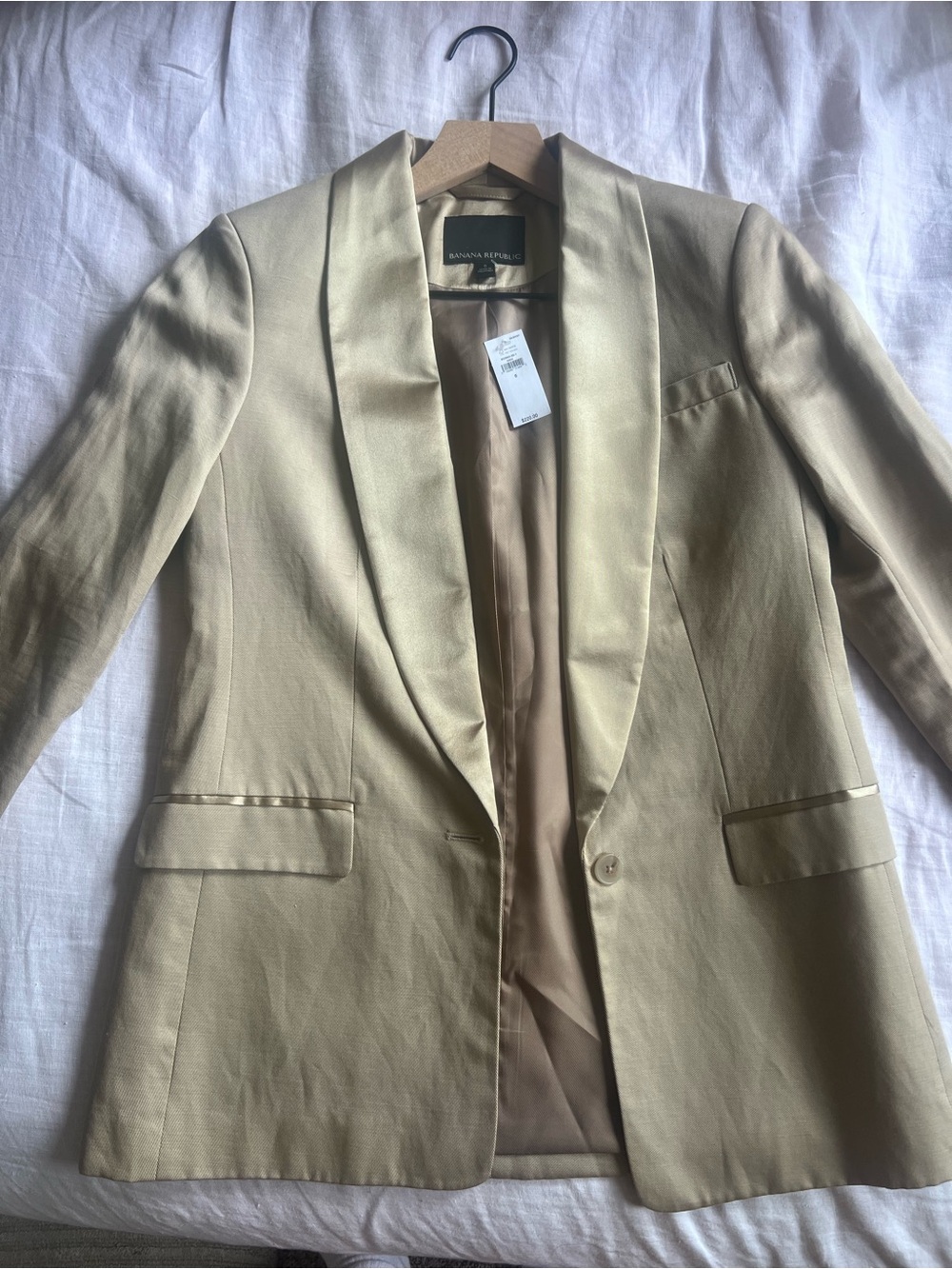 Banana Republic Champagne Satin Lapel Jacket